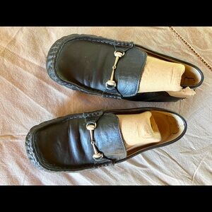 Zeazoo black “barefoot” driving loafers with buckle